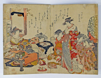 Kitao%20Masanobu%20%28Sant%26%23333%3B%20Ky%26%23333%3Bden%29%2C%20%3Cb%3E%3Ci%3E%20Yoshiwara%20keisei%20shin%20bijin%20awase%20jihitsu%20kagami%20%28A%20Competition%20among%20the%20New%20Beauties%20of%20the%20Yoshiwara%2C%20Mirrored%20in%20their%20Writing%29%3C%2Fi%3E%3C%2Fb%3E%2C%201784%2C%20%26%23244%3Bban%20nishiki-e%20%28color%20woodblock%20print%29%3B%20accordion-fold%20album%3B%20diptych%2C%20The%20Mary%20Andrews%20Ladd%20Collection%2C%20public%20domain%2C%2066.84